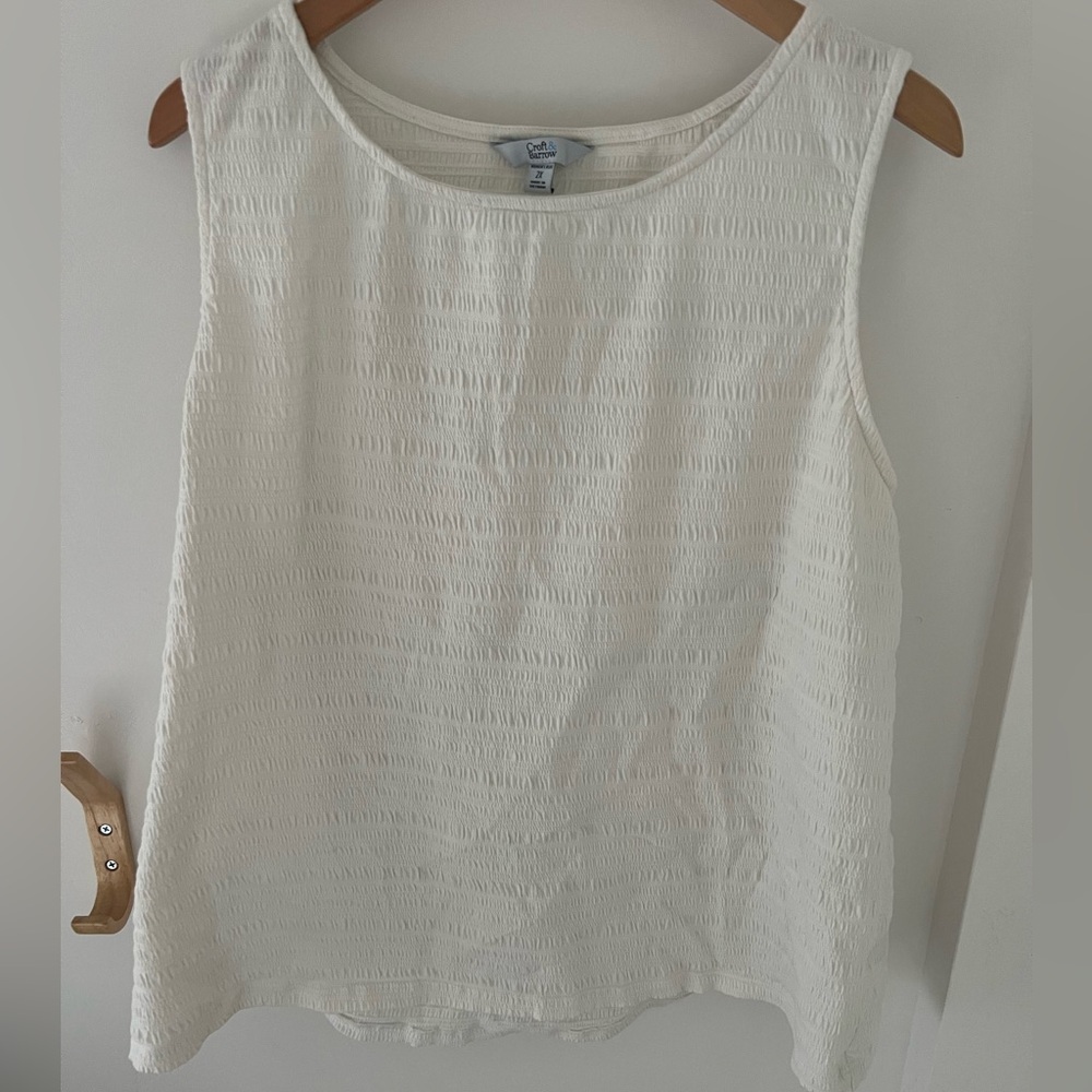 Croft & Barrow White Tank Top Layering Blouse